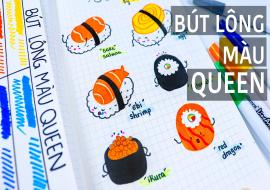 Vẽ sushi bằng bút lông màu I Bút lông màu Queen I Cute sushi drawing