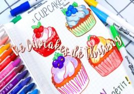 Vẽ cupcake dễ thương bằng bút lông màu I Bút Lông Màu Queen I Cute Cupcake Doodles Art
