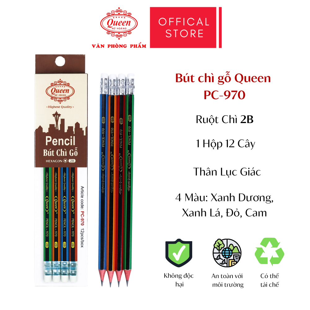 Bút Chì Queen (Nữ Hoàng) 2B Pencil PC-970