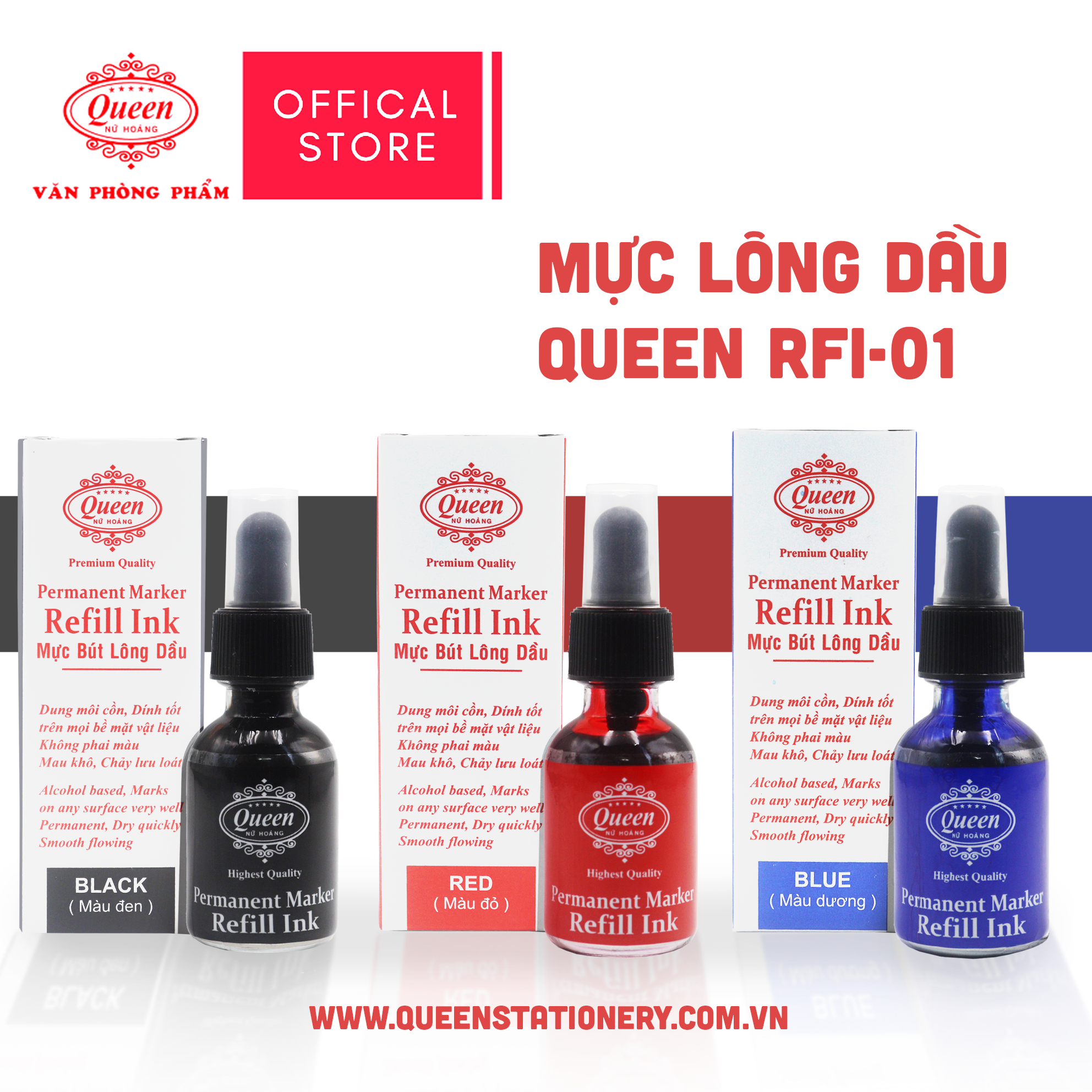 Mực lông dầu Queen RFI-01 (20ml)
